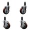 Service Caster 4'' SS Maroon Poly Wheel Swivel 1-1/4'' Expanding Stem Caster Set 2 Brakes, 4PK SCC-SSEX20S414-PPUB-MRN-2-TLB-2-114 - alternate 1